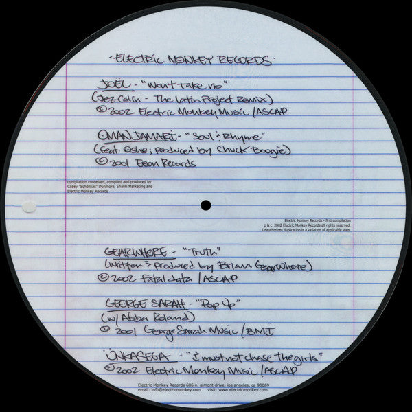 Various : Electric Monkey Records - First Compilation (12", Comp, Pic)