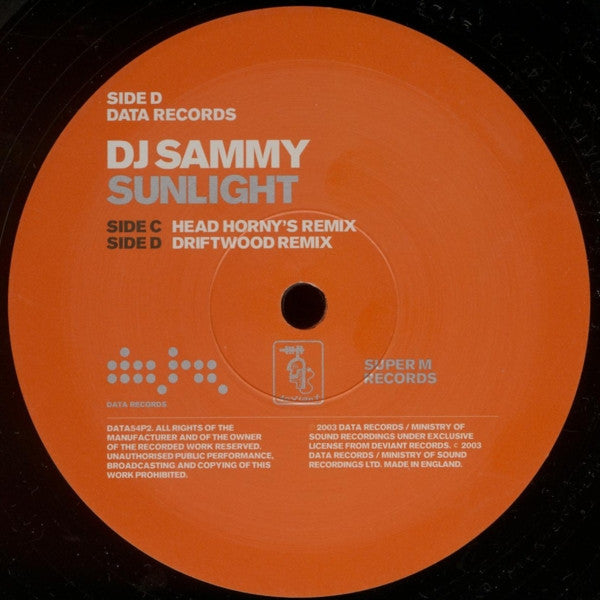 DJ Sammy : Sunlight (2x12", Promo)
