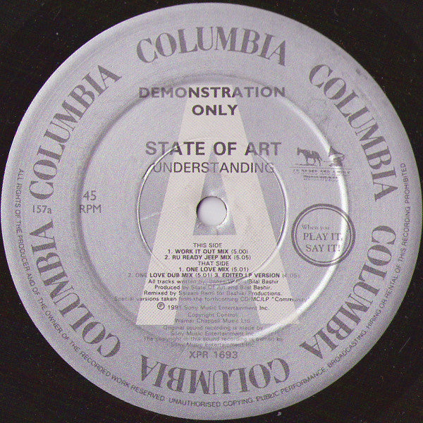 State Of Art : Understanding (12", Promo)