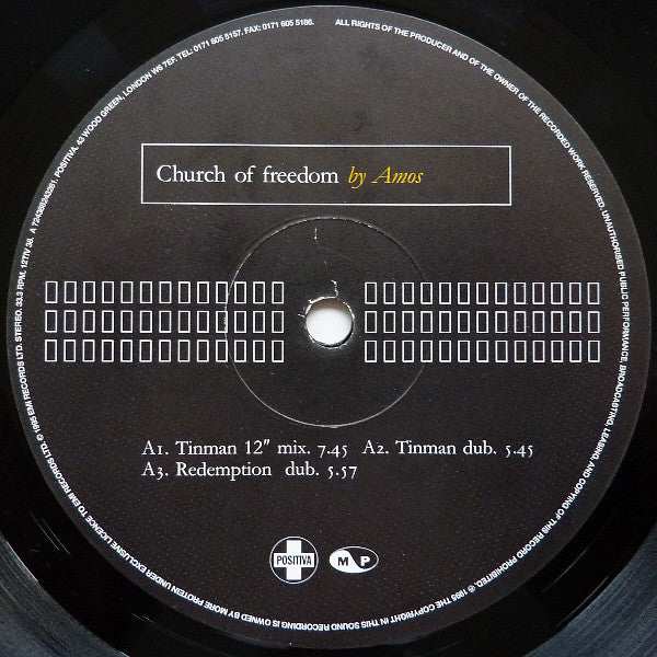 Amos : Church Of Freedom (Tinman And Quivver Mixes) (12")