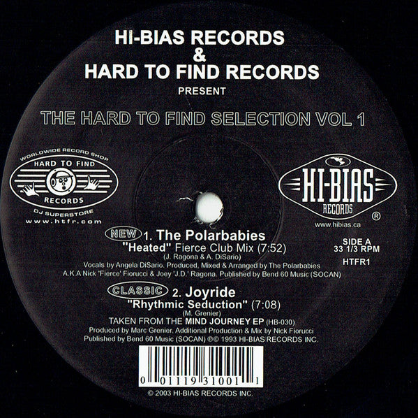 Various : The Hard To Find Selection Vol 1 (12", Comp)