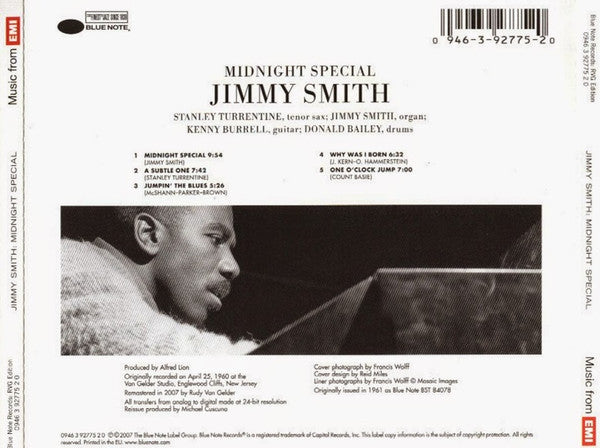 The Incredible Jimmy Smith*, Stanley Turrentine, Kenny Burrell, Donald Bailey : Midnight Special (CD, Album, RE, RM)