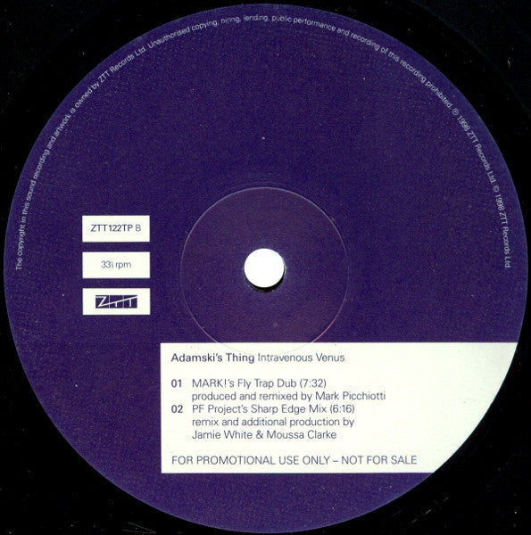 Adamski's Thing : Intravenous Venus (12", Promo)