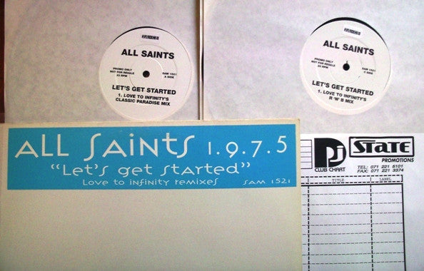 All Saints 1.9.7.5. : Let's Get Started (Love To Infinity Mixes) (2x12", Promo)