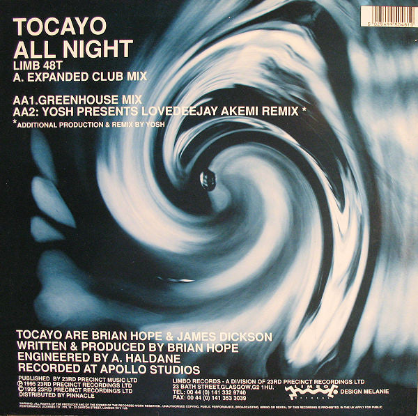 Tocayo : All Night (12")