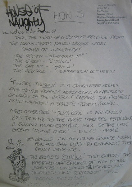 Shrill : Twinker (12", Promo, W/Lbl, Sta)