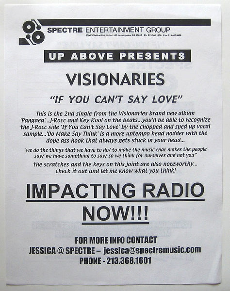 Visionaries : If You Can't Say Love / Do Make Say Think (12", Promo)