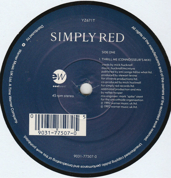 Simply Red : Thrill Me (12", Single)