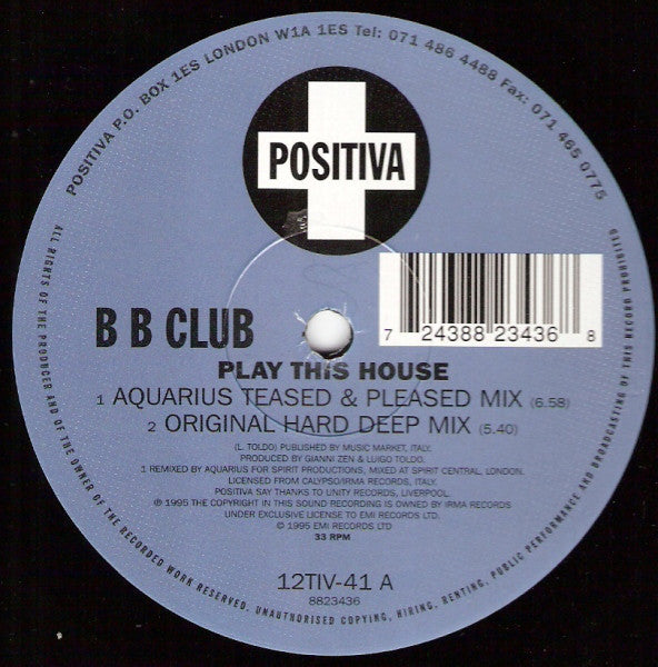 Bum Bum Club : Play This House (12")