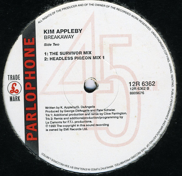 Kim Appleby : Breakaway (12", Single)