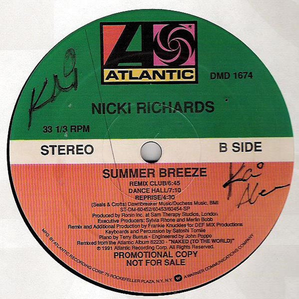 Nicki Richards : Summer Breeze (12", Promo)