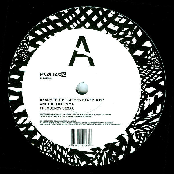 Reade Truth : Crimen Excepta EP (12", EP)