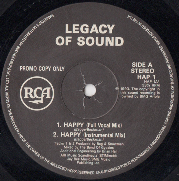 Legacy Of Sound : Happy (12", Promo)