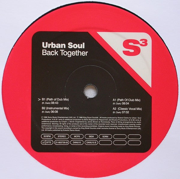 Urban Soul : Back Together (12")