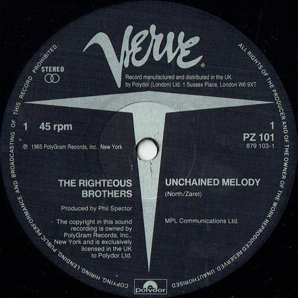 The Righteous Brothers : Unchained Melody (12", Single, RE)