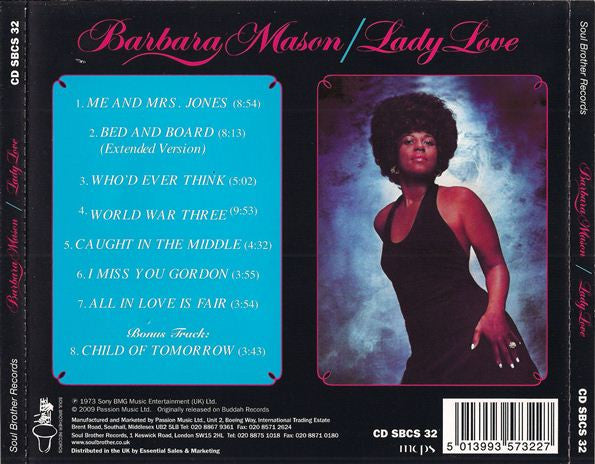 Barbara Mason : Lady Love (CD, Album, RE)