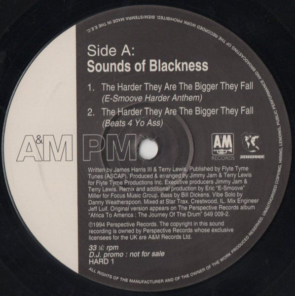 Sounds Of Blackness : The Harder They Are The Bigger They Fall (E-Smoove Remixes) (12", Promo)