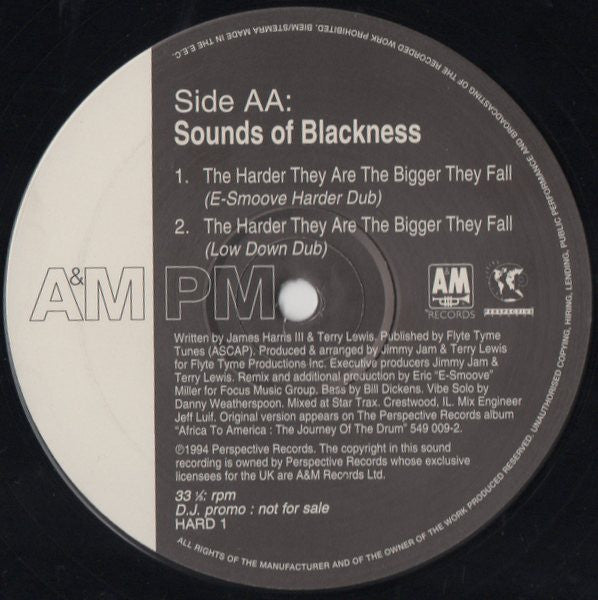 Sounds Of Blackness : The Harder They Are The Bigger They Fall (E-Smoove Remixes) (12", Promo)