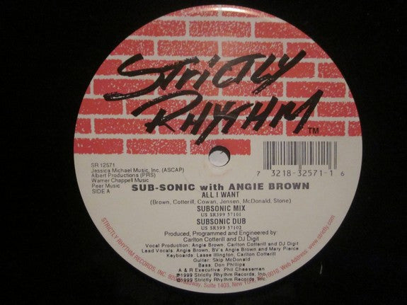 Sub-Sonic (2) with Angie Brown : All I Want (12")