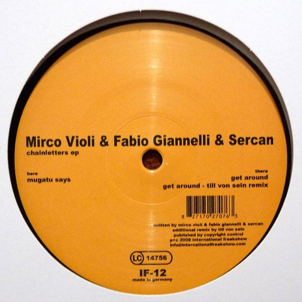 Mirco Violi & Fabio Giannelli & Sercan : Chainletters EP (12", EP)