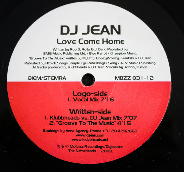 DJ Jean : Love Come Home (12")