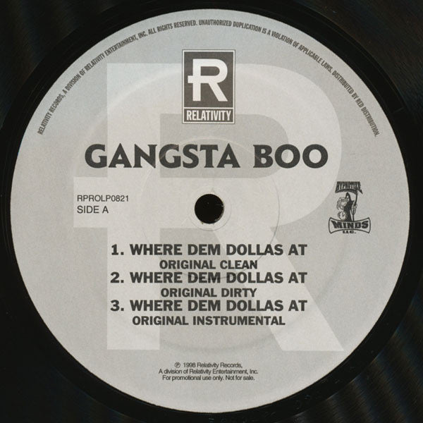 Gangsta Boo : Where Dem Dollas At  (12", Promo)