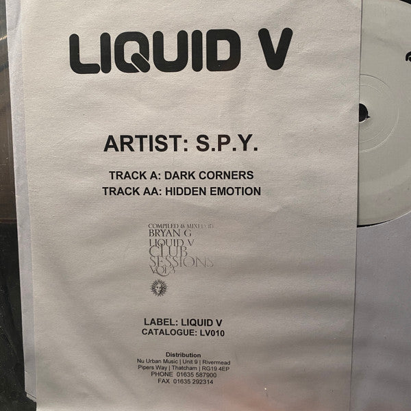 S.P.Y. : Dark Corner / Hidden Emotion (12", Promo, W/Lbl)