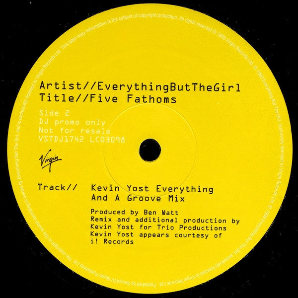 EverythingButTheGirl* : Five Fathoms (2x12", Promo)