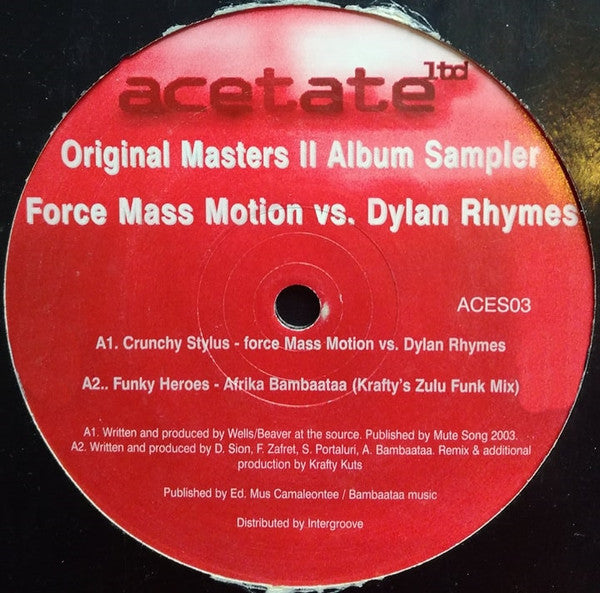 Various : Original Masters II Album Sampler (12")