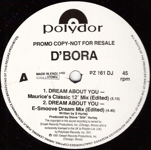 D'Bora : Dream About You (12", Promo)