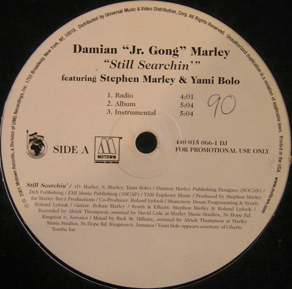 Damian Marley : Still Searchin / More Justice / It Was Written (12", Promo)