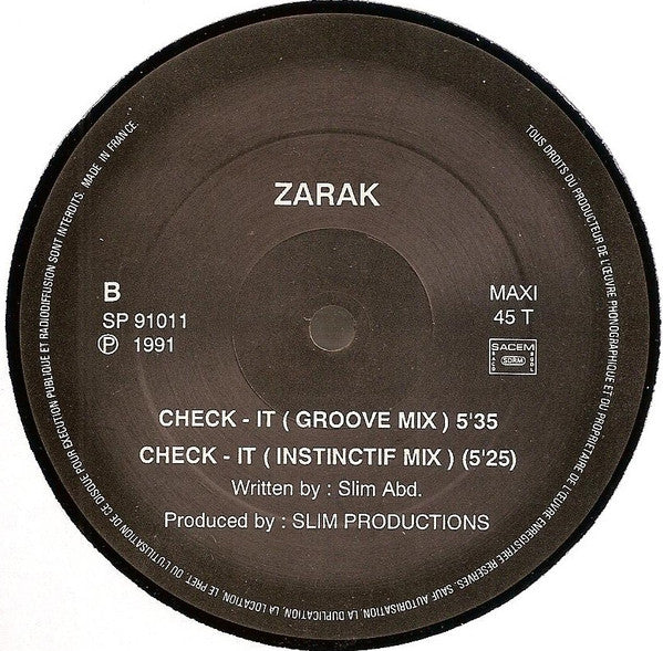 Zarak : Check-It (12", Maxi)