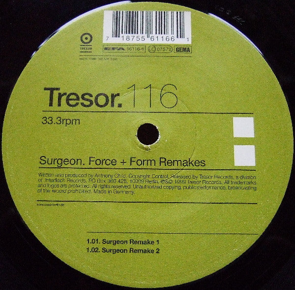 Surgeon : Force + Form Remakes (12")