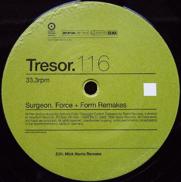 Surgeon : Force + Form Remakes (12")