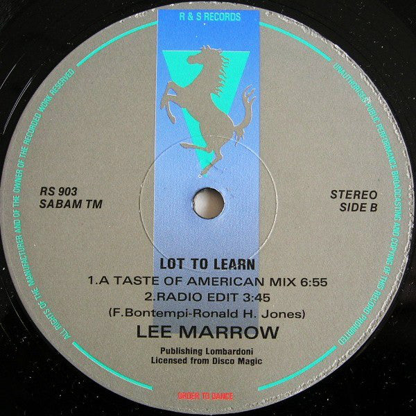 Lee Marrow : Lot To Learn (12")