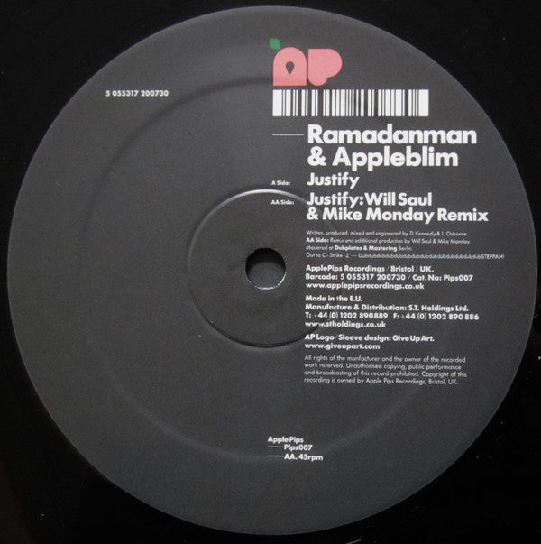 Ramadanman & Appleblim : Justify (12")