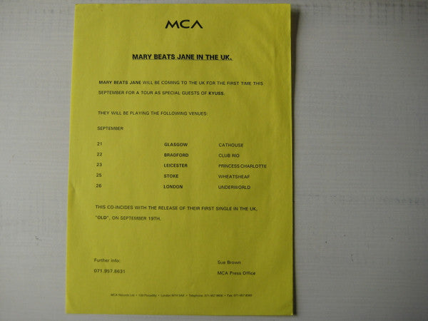 Mary Beats Jane : Old (12", Promo)