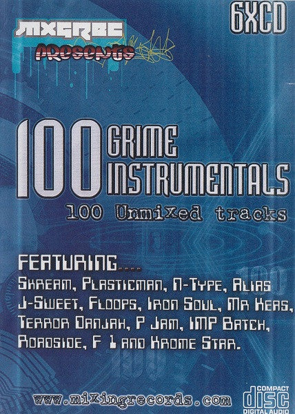 Various : 100 Grime Instrumentals (6xCDr, Comp)