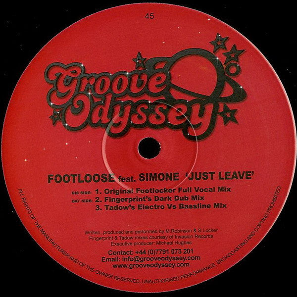 Footloose Feat. Simone* : Just Leave (12")