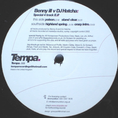 Benny Ill V DJ Hatcha : Special 4 Track E.P. (12", EP)