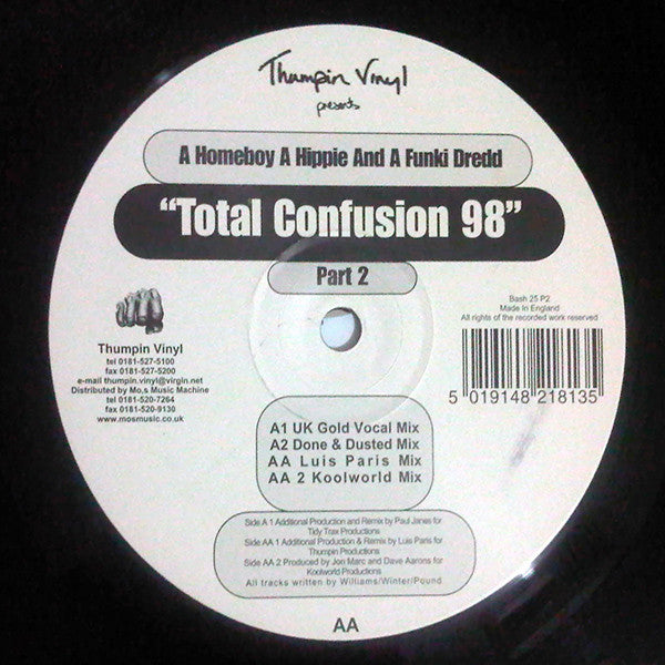 A Homeboy, A Hippie & A Funki Dredd : Total Confusion '98 Part 2 (12")