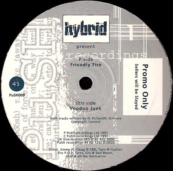 hybrid A.D. : Friendly Fire / Voodoo Junk (12", Promo)