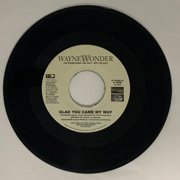 Wayne Wonder : Glad You Came My Way  (7")