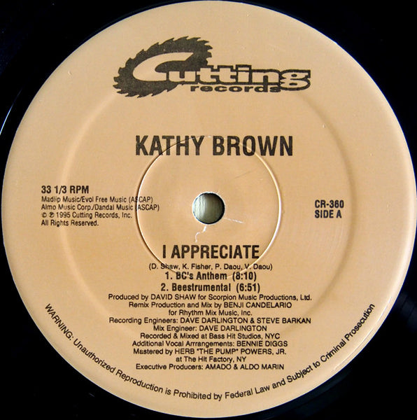 Kathy Brown : I Appreciate (12")