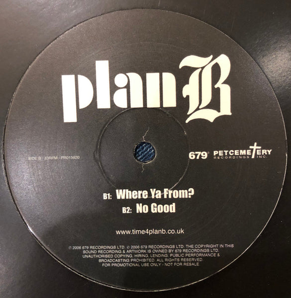 Plan B (4) : Who Needs Actions When You Got Words (12", Promo, Smplr)