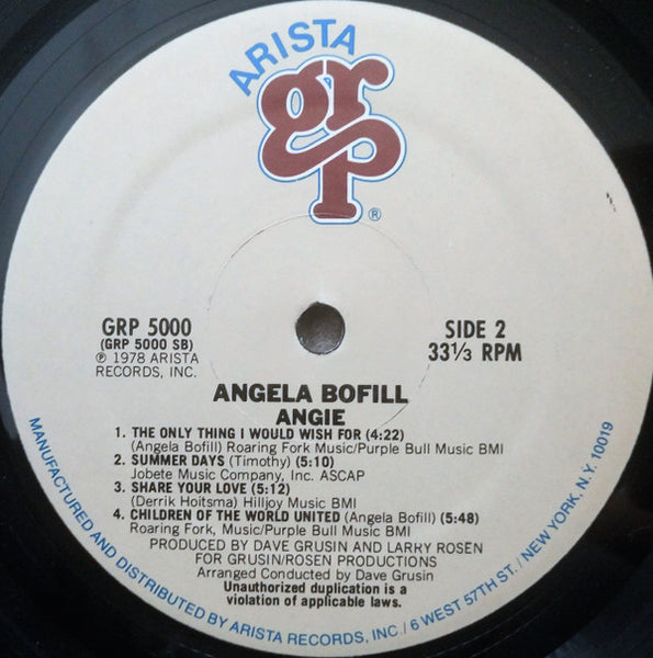 Angela Bofill : Angie (LP, Album)