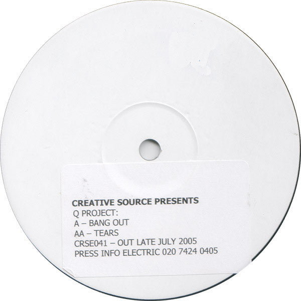 Q Project : Bang Out / Tears (12", W/Lbl)