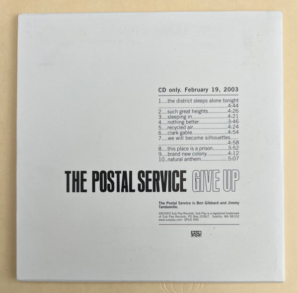 The Postal Service : Give Up (CD, Album, Promo, Car)