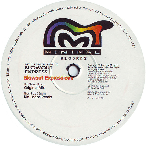 Arthur Baker Presents Blow Out Express : Blowout Expressions (12")