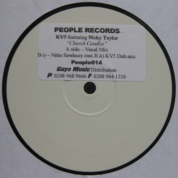 KV5 featuring Nicky Taylor : Church Candles (12", Promo, W/Lbl)